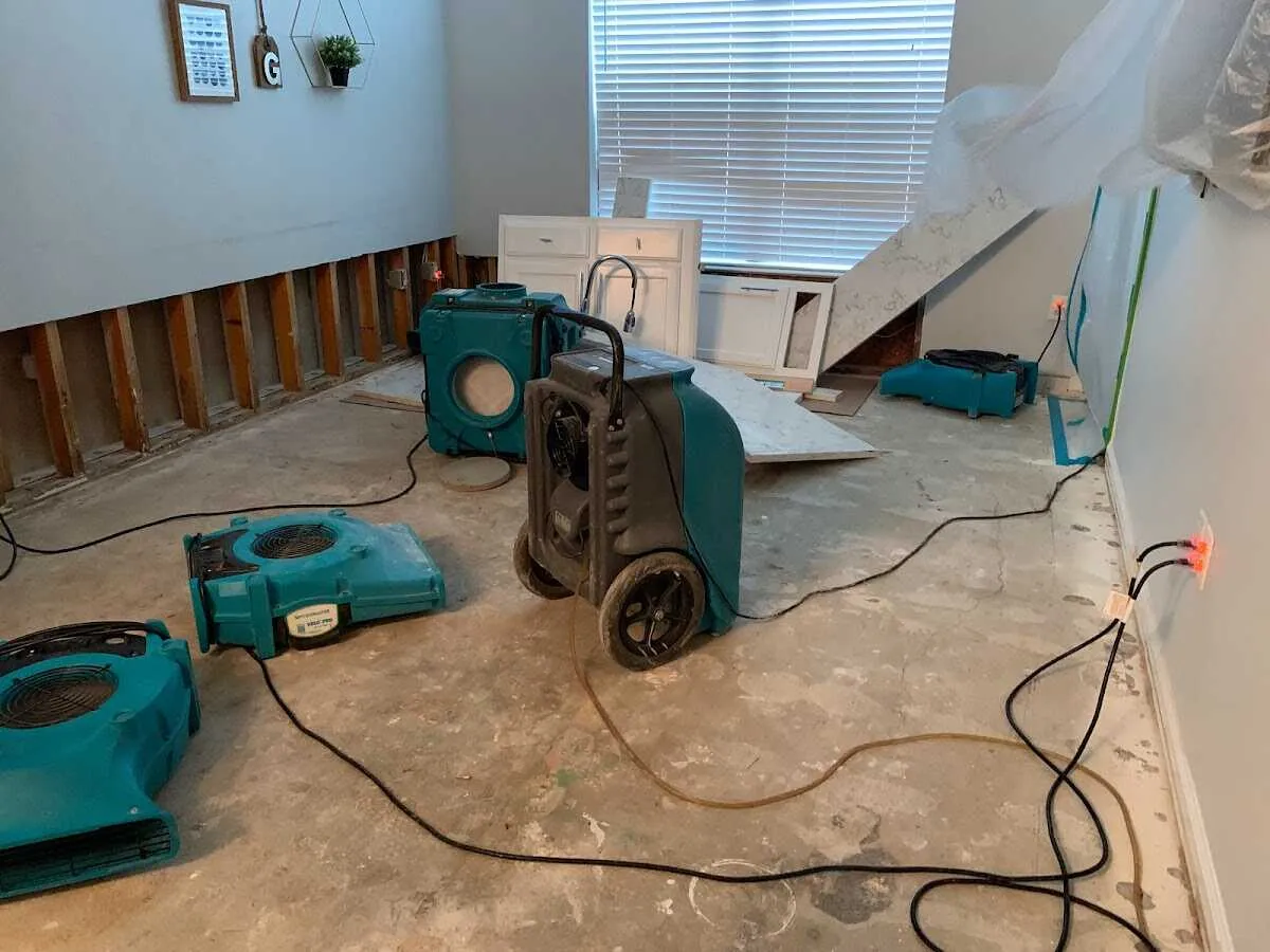 Dehumidifier in flood-cut room for Water Extraction & Removal in McMinnville
